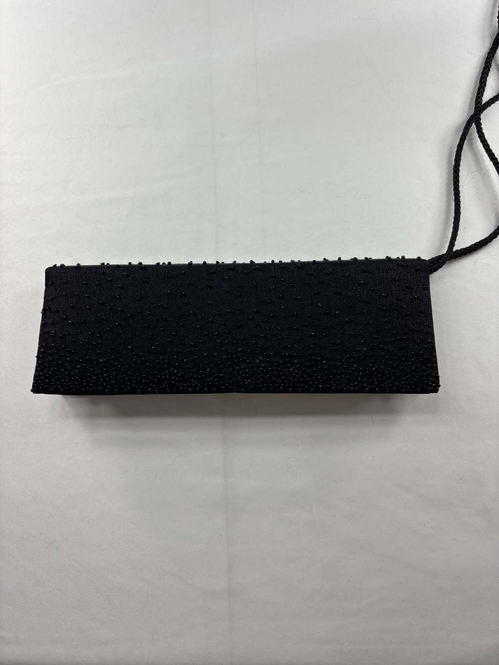 NiteBags Vintage Black Beaded Evening Clutch with Rope Shoulder Strap - Picture 9 of 9